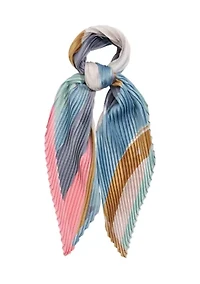 Painterly Composition Pleated Diamond Scarf