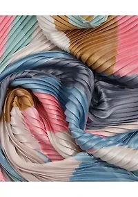 Painterly Composition Pleated Diamond Scarf