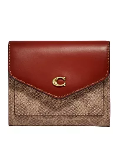Wyn Small Wallet in Color Block Signature Canvas