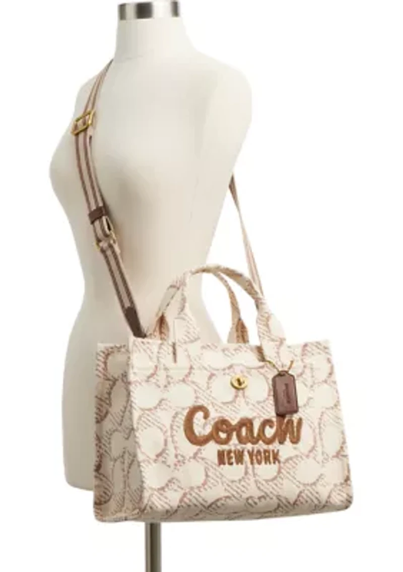 Signature C Printed Canvas Cargo Tote Bag