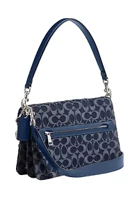 Chain Tabby Shoulder Bag in Signature Denim