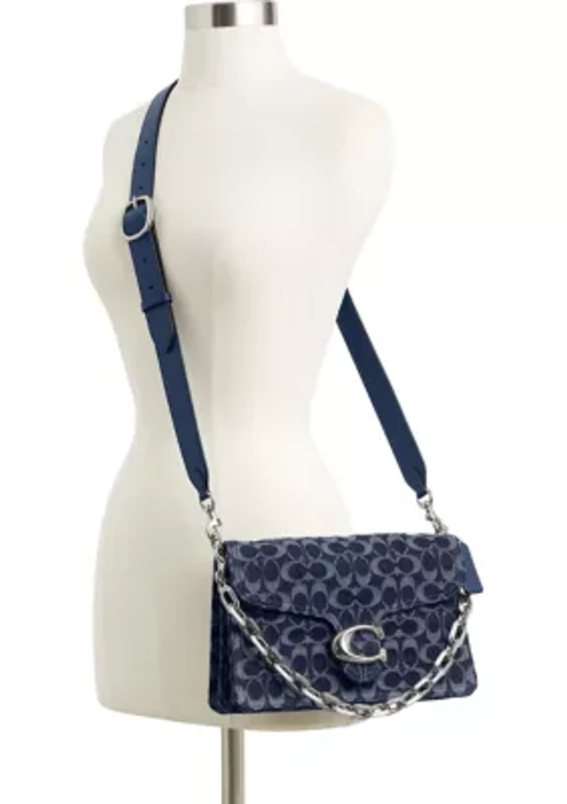 Chain Tabby Shoulder Bag in Signature Denim