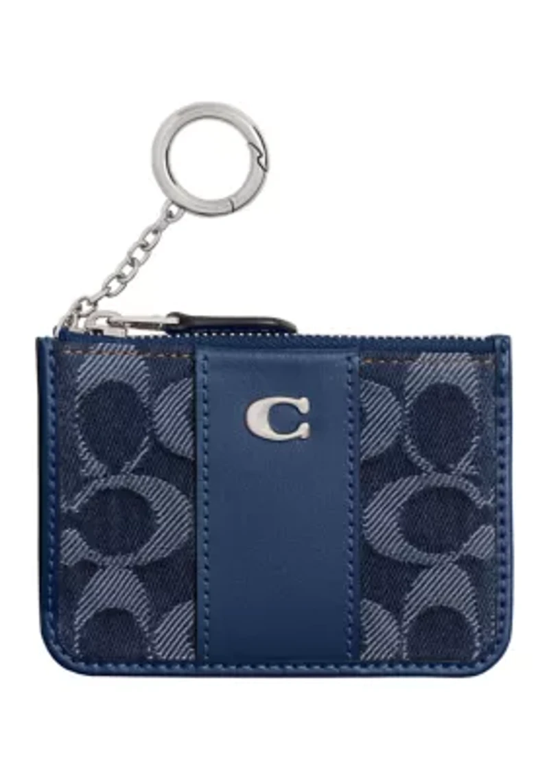 Essential Mini ID Card Case in Signature Denim 