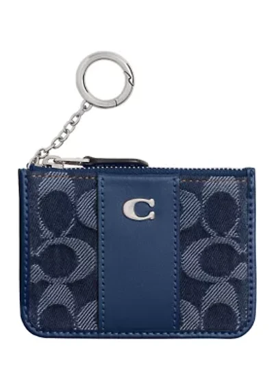 Essential Mini ID Card Case in Signature Denim 