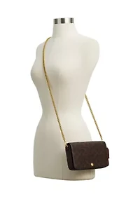 Coated Canvas Signature Mila Crossbody Bag