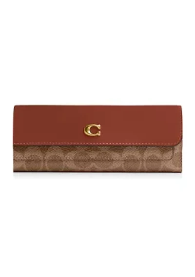 Mila Long Flap Wallet in Signature Canvas
