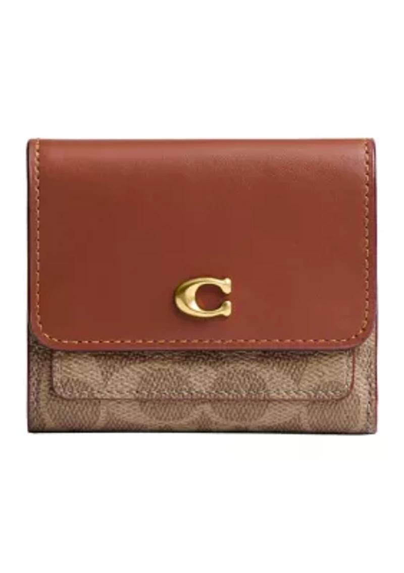MIla Small Flap Wallet in Signature Canvas 