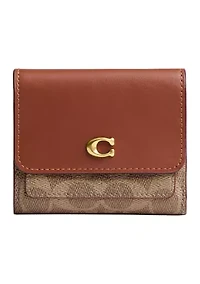 MIla Small Flap Wallet in Signature Canvas 