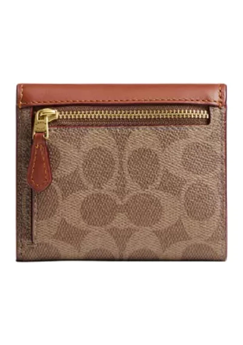 MIla Small Flap Wallet in Signature Canvas 