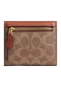 MIla Small Flap Wallet in Signature Canvas 