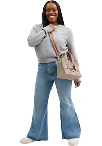 Rainbow Embroidered Cargo Tote 26