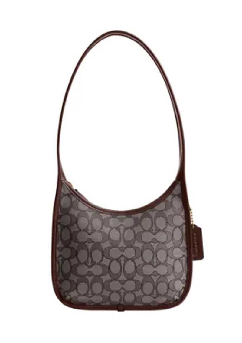 Curve Zip Bag Signature Jacquard
