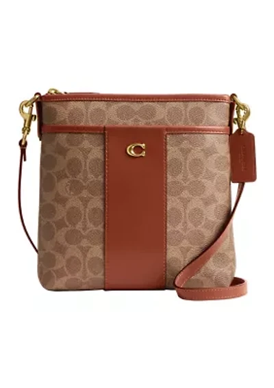 Color Block Coated Canvas Signature Kitt Crossbody Bag