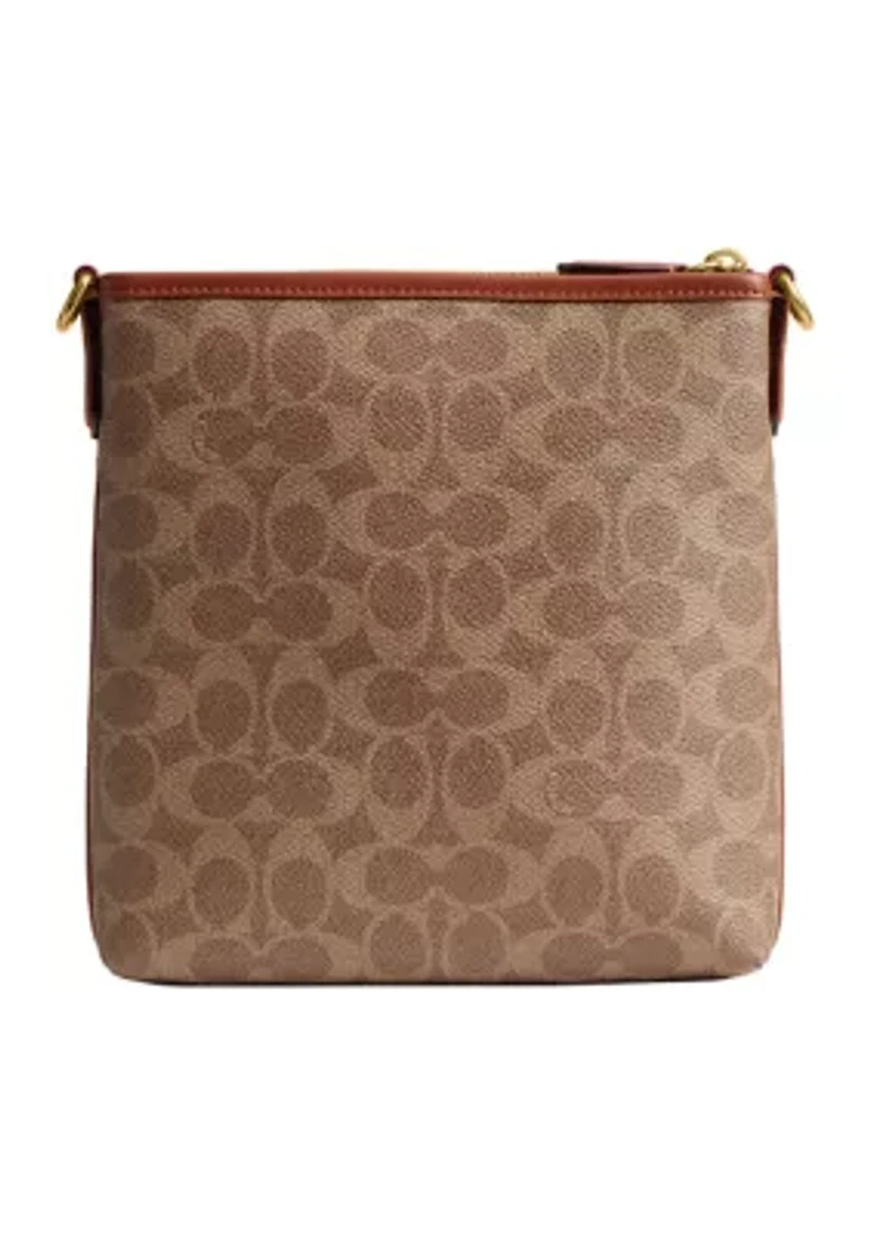 Color Block Coated Canvas Signature Kitt Crossbody Bag