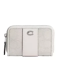 Essential Small Zip Around Card Case in Signature Jacquard