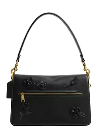 Chain Tabby Shoulder Bag with Floral Embellishment