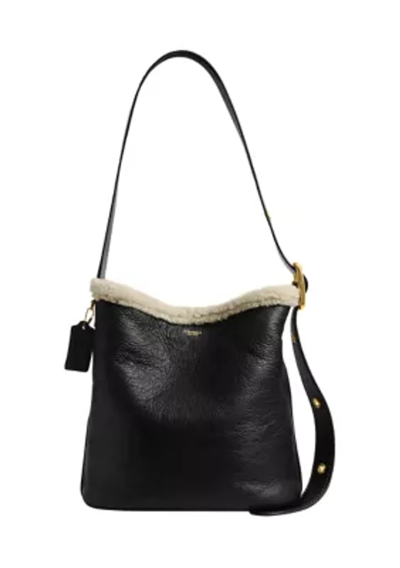 Bleecker Bucket Bag in Shearling