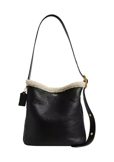 Bleecker Bucket Bag in Shearling