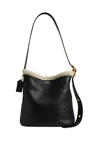 Bleecker Bucket Bag in Shearling 