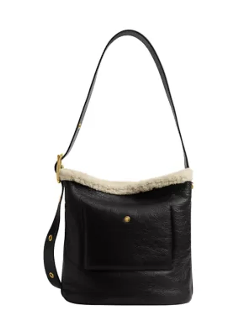 Bleecker Bucket Bag in Shearling
