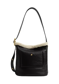 Bleecker Bucket Bag in Shearling 