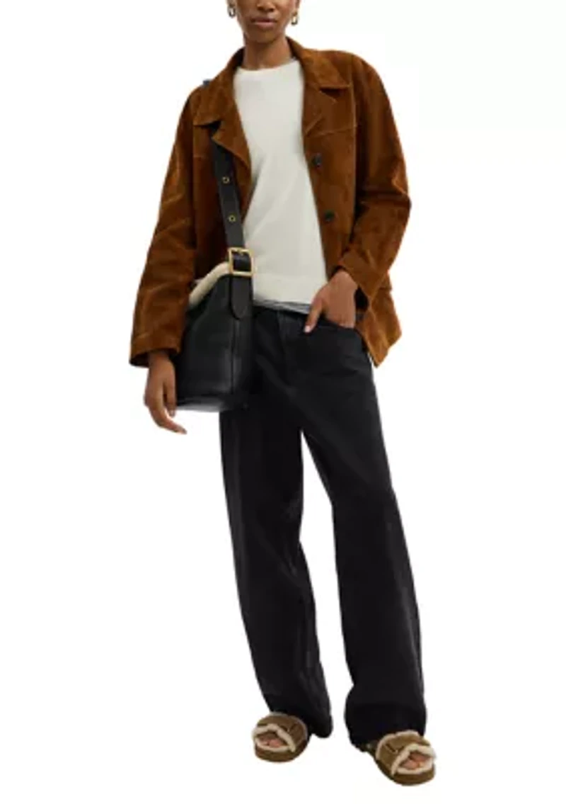 Bleecker Bucket Bag in Shearling