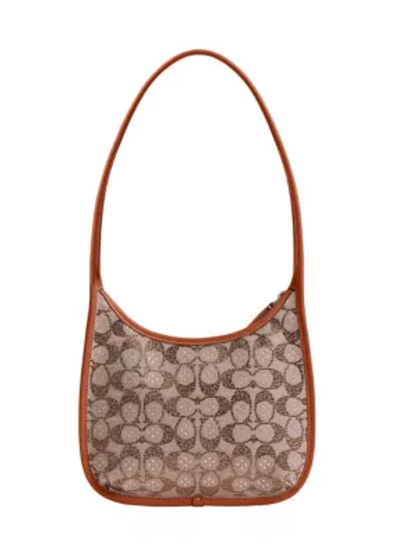 Curve Zip Bag in Crystal Signature Jacquard 