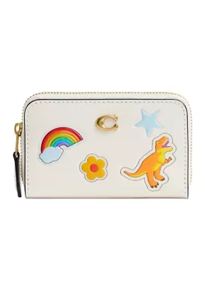 Essential Small Zip Around Card Case with Sticker Print