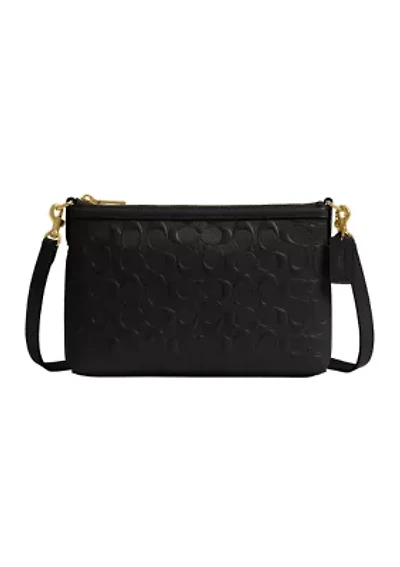 Legacy Zip Top Crossbody Bag Signature Leather