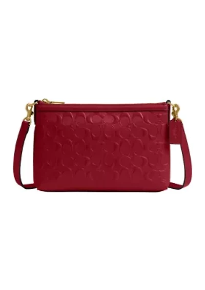 Legacy Zip Top Crossbody Bag Signature Leather