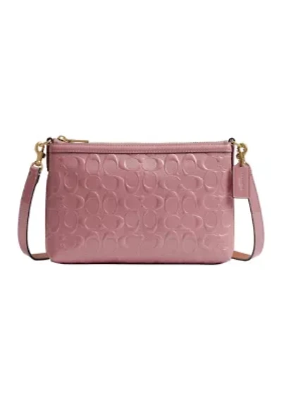Legacy Zip Top Crossbody Bag Signature Leather