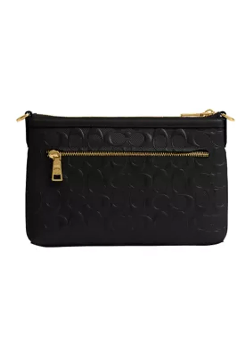 Legacy Zip Top Crossbody Bag Signature Leather