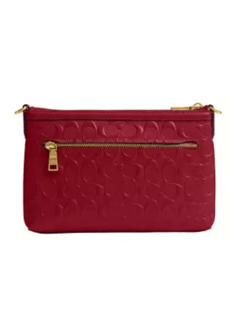 Legacy Zip Top Crossbody Bag Signature Leather