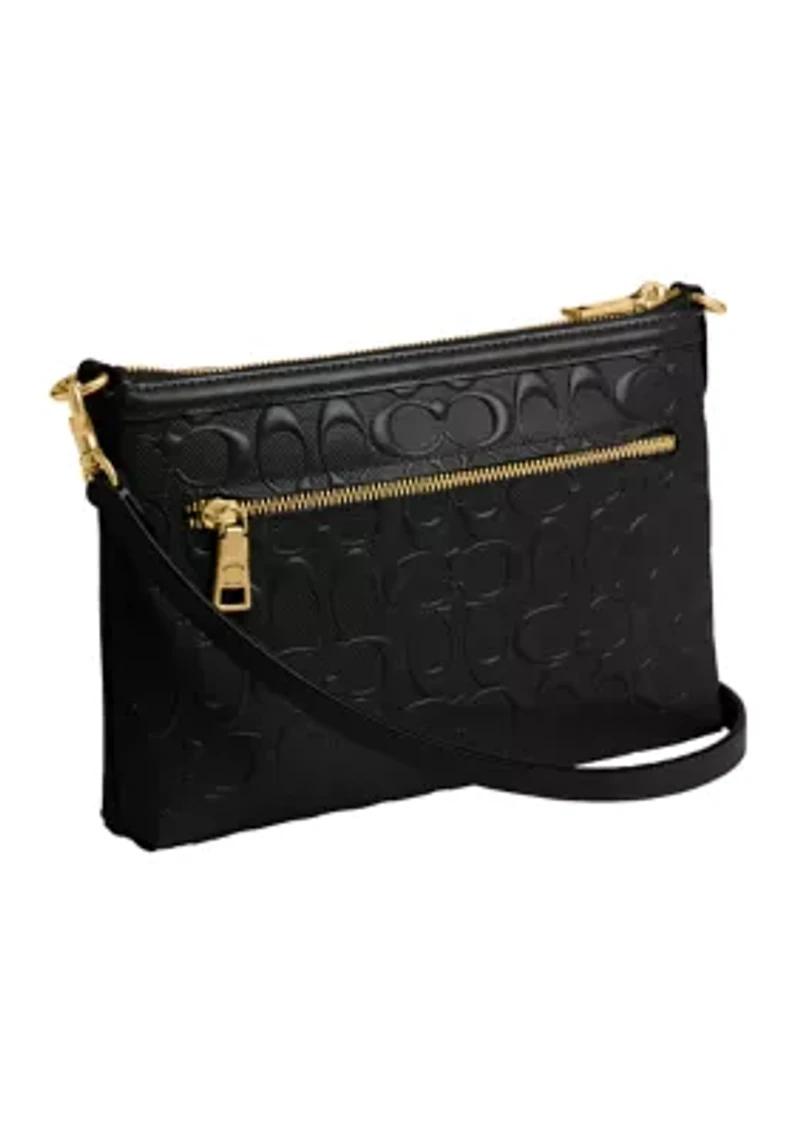 Legacy Zip Top Crossbody Bag Signature Leather