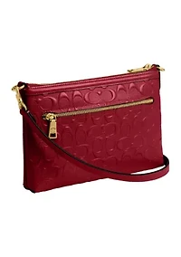 Legacy Zip Top Crossbody Bag Signature Leather