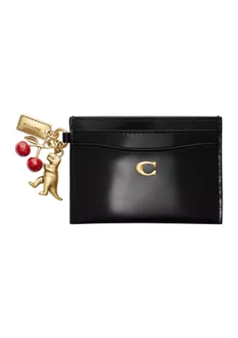 Essential Card Case in Spazzolato Leather with Charm