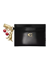 Essential Card Case in Spazzolato Leather with Charm 