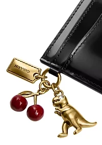 Essential Card Case in Spazzolato Leather with Charm 