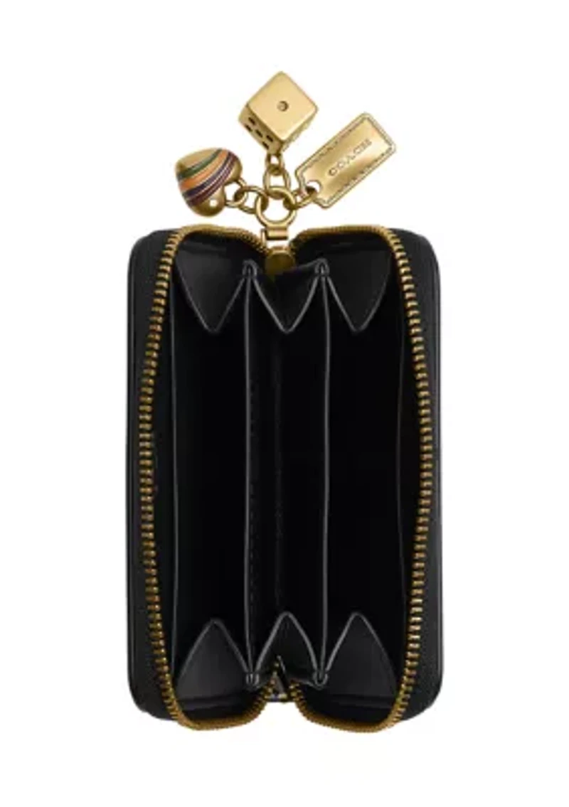 Essential Small Zip Around Wallet with Charm 