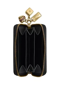 Essential Small Zip Around Wallet with Charm 