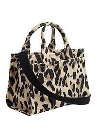 Cargo Tote Bag 20 with Leopard Print