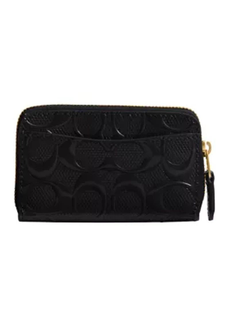 Boxed Essential Small Zip Around Card Case with Cherry Print