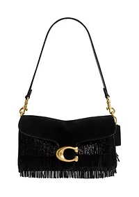 Tabby Shoulder Bag with Crystal Beaded Fringe