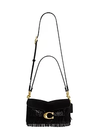 Tabby Shoulder Bag with Crystal Beaded Fringe