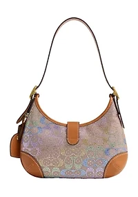 Hamptons Hobo Bag in Crystal Signature Jacquard