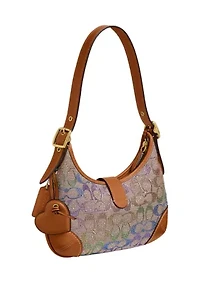 Hamptons Hobo Bag in Crystal Signature Jacquard