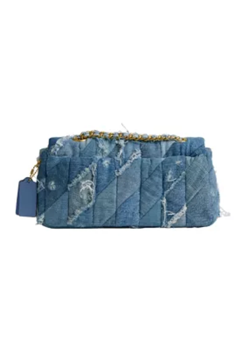 Quilted Denim Patchwork Tabby Shoulder Bag