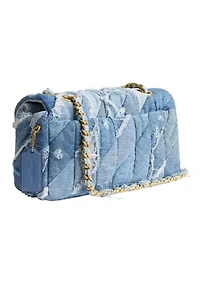 Quilted Denim Patchwork Tabby Shoulder Bag