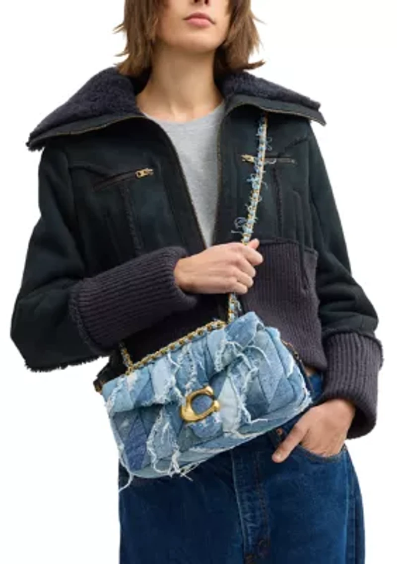 Quilted Denim Patchwork Tabby Shoulder Bag