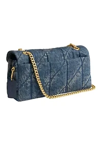 Quilted Loved Denim Tabby Shoulder Bag